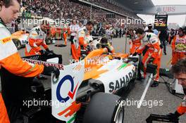 Nico Hulkenberg (GER) Sahara Force India F1 VJM05 on the grid. 15.04.2012. Formula 1 World Championship, Rd 3, Chinese Grand Prix, Shanghai, China, Race Day