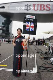 Grid girl for Paul di Resta (GBR) Sahara Force India F1. 15.04.2012. Formula 1 World Championship, Rd 3, Chinese Grand Prix, Shanghai, China, Race Day