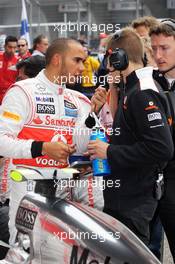 Lewis Hamilton (GBR) McLaren on the grid. 15.04.2012. Formula 1 World Championship, Rd 3, Chinese Grand Prix, Shanghai, China, Race Day