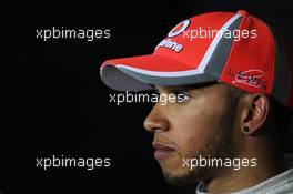 Lewis Hamilton (GBR) McLaren in the FIA Press Conference. 15.04.2012. Formula 1 World Championship, Rd 3, Chinese Grand Prix, Shanghai, China, Race Day