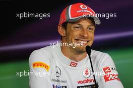 Second placed Jenson Button (GBR) McLaren in the FIA Press Conference. 15.04.2012. Formula 1 World Championship, Rd 3, Chinese Grand Prix, Shanghai, China, Race Day