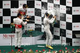 Jenson Button (GBR), McLaren Mercedes, Nico Rosberg (GER), Mercedes GP, Lewis Hamilton (GBR), McLaren Mercedes and Norbert Haug (GER), Mercedes, Motorsport chief  15.04.2012. Formula 1 World Championship, Rd 3, Chinese Grand Prix, Shanghai, China, Race Day