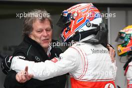 (L to R): Norbert Haug (GER) Mercedes Sporting Director celebrates with Jenson Button (GBR) McLaren. 15.04.2012. Formula 1 World Championship, Rd 3, Chinese Grand Prix, Shanghai, China, Race Day