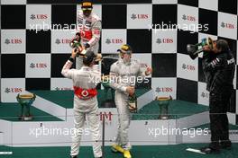 Jenson Button (GBR), McLaren Mercedes, Nico Rosberg (GER), Mercedes GP, Lewis Hamilton (GBR), McLaren Mercedes and Norbert Haug (GER), Mercedes, Motorsport chief  15.04.2012. Formula 1 World Championship, Rd 3, Chinese Grand Prix, Shanghai, China, Race Day