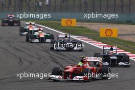 Felipe Massa (BRA) Ferrari F2012 leads Pastor Maldonado (VEN) Williams FW34. 15.04.2012. Formula 1 World Championship, Rd 3, Chinese Grand Prix, Shanghai, China, Race Day