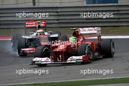 Felipe Massa (BRA), Scuderia Ferrari and Lewis Hamilton (GBR), McLaren Mercedes  15.04.2012. Formula 1 World Championship, Rd 3, Chinese Grand Prix, Shanghai, China, Race Day