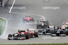 (L to R): Romain Grosjean (FRA) Lotus F1 E20; Felipe Massa (BRA) Ferrari; Bruno Senna (BRA) Williams FW34 and Pastor Maldonado (VEN) Williams FW34 at the start of the race. 15.04.2012. Formula 1 World Championship, Rd 3, Chinese Grand Prix, Shanghai, China, Race Day