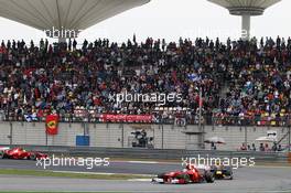 Sebastian Vettel (GER) Red Bull Racing leads Mark Webber (AUS) Red Bull Racing RB8. 15.04.2012. Formula 1 World Championship, Rd 3, Chinese Grand Prix, Shanghai, China, Race Day