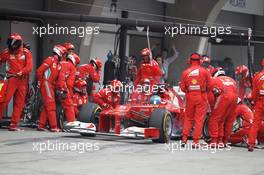 Fernando Alonso (ESP), Scuderia Ferrari pit stop  15.04.2012. Formula 1 World Championship, Rd 3, Chinese Grand Prix, Shanghai, China, Race Day