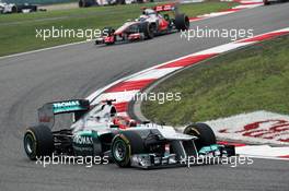 Michael Schumacher (GER) Mercedes AMG F1 W03. 15.04.2012. Formula 1 World Championship, Rd 3, Chinese Grand Prix, Shanghai, China, Race Day