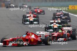 Fernando Alonso (ESP) Ferrari F2012 leads team mate Felipe Massa (BRA) Ferrari F2012. 15.04.2012. Formula 1 World Championship, Rd 3, Chinese Grand Prix, Shanghai, China, Race Day