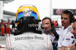 Lewis Hamilton (GBR) McLaren in parc ferme. 14.04.2012. Formula 1 World Championship, Rd 3, Chinese Grand Prix, Shanghai, China, Qualifying Day