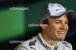 Pole sitter Nico Rosberg (GER) Mercedes AMG F1 in the FIA Press Conference. 14.04.2012. Formula 1 World Championship, Rd 3, Chinese Grand Prix, Shanghai, China, Qualifying Day