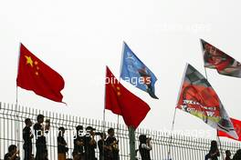 Fans and flags. 14.04.2012. Formula 1 World Championship, Rd 3, Chinese Grand Prix, Shanghai, China, Qualifying Day