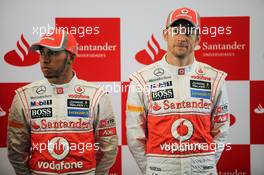 (L to R): Lewis Hamilton (GBR) McLaren with Jenson Button (GBR) McLaren at a Santander Press Call. 12.04.2012. Formula 1 World Championship, Rd 3, Chinese Grand Prix, Shanghai, China, Preparation Day