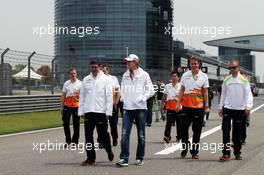 Nico Hulkenberg (GER) Sahara Force India F1 walks the circuit. 12.04.2012. Formula 1 World Championship, Rd 3, Chinese Grand Prix, Shanghai, China, Preparation Day