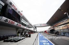 The pits. 12.04.2012. Formula 1 World Championship, Rd 3, Chinese Grand Prix, Shanghai, China, Preparation Day