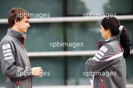 (L to R): Esteban Gutierrez (MEX) Sauber Third Driver with Monisha Kaltenborn (AUT) Sauber Managing Director. 12.04.2012. Formula 1 World Championship, Rd 3, Chinese Grand Prix, Shanghai, China, Preparation Day