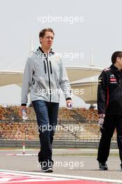 Sebastian Vettel (GER) Red Bull Racing walks the circuit. 12.04.2012. Formula 1 World Championship, Rd 3, Chinese Grand Prix, Shanghai, China, Preparation Day