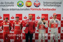 (L to R): Felipe Massa (BRA) Ferrari with team mate Fernando Alonso (ESP) Ferrari; Emilio Botin (ESP) Santander Chairman; Lewis Hamilton (GBR) McLaren and Jenson Button (GBR) McLaren. 12.04.2012. Formula 1 World Championship, Rd 3, Chinese Grand Prix, Shanghai, China, Preparation Day
