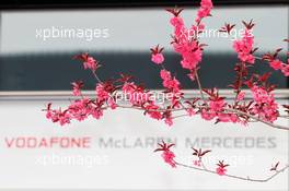 Flowers and the McLaren logo. 12.04.2012. Formula 1 World Championship, Rd 3, Chinese Grand Prix, Shanghai, China, Preparation Day