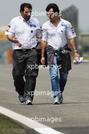 Sergio Perez (MEX) Sauber walks the circuit. 12.04.2012. Formula 1 World Championship, Rd 3, Chinese Grand Prix, Shanghai, China, Preparation Day