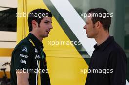 (L to R): Alexander Rossi (USA) Caterham F1 Test Driver with Alex Wurz (AUT). 11.05.2012. Formula 1 World Championship, Rd 5, Spanish Grand Prix, Barcelona, Spain, Practice Day