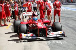 Fernando Alonso (ESP) Ferrari F2012 in the pits. 11.05.2012. Formula 1 World Championship, Rd 5, Spanish Grand Prix, Barcelona, Spain, Practice Day