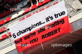 Banner for Robert Kubica (POL). 11.05.2012. Formula 1 World Championship, Rd 5, Spanish Grand Prix, Barcelona, Spain, Practice Day