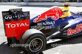 Sebastian Vettel (GER) Red Bull Racing RB8 leaves the pits. 11.05.2012. Formula 1 World Championship, Rd 5, Spanish Grand Prix, Barcelona, Spain, Practice Day