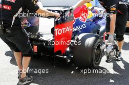 Mark Webber (AUS) Red Bull Racing RB8 rear diffuser detail. 11.05.2012. Formula 1 World Championship, Rd 5, Spanish Grand Prix, Barcelona, Spain, Practice Day