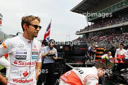 Jenson Button (GBR) McLaren on the grid. 10.05.2012. Formula 1 World Championship, Rd 5, Spanish Grand Prix, Barcelona, Spain, Race Day