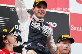 The podium (L to R): Fernando Alonso (ESP) Ferrari, second; Pastor Maldonado (VEN) Williams FW34, race winner; Kimi Raikkonen (FIN) Lotus F1 Team, third. 10.05.2012. Formula 1 World Championship, Rd 5, Spanish Grand Prix, Barcelona, Spain, Race Day