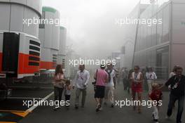 Smoke billows over the paddock as the Williams pit garage is on fire after the race. 10.05.2012. Formula 1 World Championship, Rd 5, Spanish Grand Prix, Barcelona, Spain, Race Day