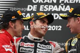 Pastor Maldonado (VEN), Williams F1 Team, Fernando Alonso (ESP), Scuderia Ferrari and Kimi Raikkonen (FIN), Lotus F1 Team  13.05.2012. Formula 1 World Championship, Rd 5, Spanish Grand Prix, Barcelona, Spain, Race Day