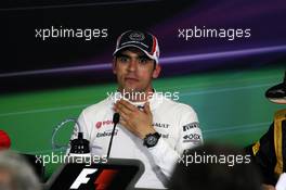 Race winner Pastor Maldonado (VEN) Williams in the FIA Press Conference. 10.05.2012. Formula 1 World Championship, Rd 5, Spanish Grand Prix, Barcelona, Spain, Race Day