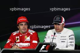 The FIA Press Conference (L to R): Fernando Alonso (ESP) Ferrari, second; Pastor Maldonado (VEN) Williams, race winner. 10.05.2012. Formula 1 World Championship, Rd 5, Spanish Grand Prix, Barcelona, Spain, Race Day