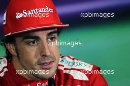 Second placed Fernando Alonso (ESP) Ferrari in the FIA Press Conference. 10.05.2012. Formula 1 World Championship, Rd 5, Spanish Grand Prix, Barcelona, Spain, Race Day