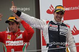 2nd place Fernando Alonso (ESP), Scuderia Ferrari and 1st place Pastor Maldonado (VEN), Williams F1 Team  13.05.2012. Formula 1 World Championship, Rd 5, Spanish Grand Prix, Barcelona, Spain, Race Day