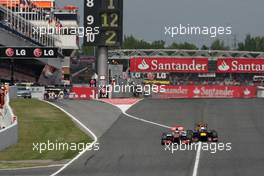 Jenson Button (GBR), McLaren Mercedes and Sebastian Vettel (GER), Red Bull Racing  13.05.2012. Formula 1 World Championship, Rd 5, Spanish Grand Prix, Barcelona, Spain, Race Day