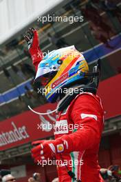 Fernando Alonso (ESP) Ferrari celebrates his second position in parc ferme. 10.05.2012. Formula 1 World Championship, Rd 5, Spanish Grand Prix, Barcelona, Spain, Race Day