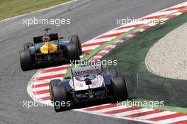 Heikki Kovalainen (FIN) Caterham CT01 leads Bruno Senna (BRA) Williams FW34. 10.05.2012. Formula 1 World Championship, Rd 5, Spanish Grand Prix, Barcelona, Spain, Race Day