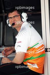 Bradley Joyce (GBR) Sahara Force India F1 Race Engineer. 12.05.2012. Formula 1 World Championship, Rd 5, Spanish Grand Prix, Barcelona, Spain, Qualifying Day