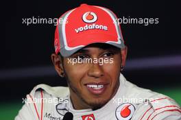 Lewis Hamilton (GBR) McLaren in the FIA Press Conference. 12.05.2012. Formula 1 World Championship, Rd 5, Spanish Grand Prix, Barcelona, Spain, Qualifying Day