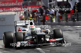Sergio Perez (MEX) Sauber C31 leaves the pits. 12.05.2012. Formula 1 World Championship, Rd 5, Spanish Grand Prix, Barcelona, Spain, Qualifying Day