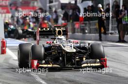 Kimi Raikkonen (FIN) Lotus F1 E20 leaves the pits. 12.05.2012. Formula 1 World Championship, Rd 5, Spanish Grand Prix, Barcelona, Spain, Qualifying Day