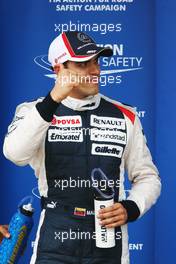 Pastor Maldonado (VEN) Williams celebrates his second position in parc ferme. 12.05.2012. Formula 1 World Championship, Rd 5, Spanish Grand Prix, Barcelona, Spain, Qualifying Day