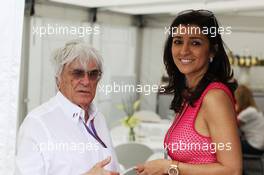 Bernie Ecclestone (GBR) CEO Formula One Group (FOM) with fiance Fabiana Flosi (BRA). 10.05.2012. Formula 1 World Championship, Rd 5, Spanish Grand Prix, Barcelona, Spain, Race Day
