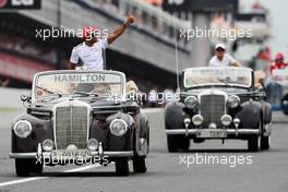 Lewis Hamilton (GBR) McLaren on the drivers parade. 10.05.2012. Formula 1 World Championship, Rd 5, Spanish Grand Prix, Barcelona, Spain, Race Day