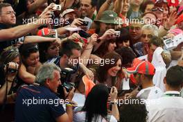 Lewis Hamilton (GBR) McLaren signs autographs for the fans. 10.05.2012. Formula 1 World Championship, Rd 5, Spanish Grand Prix, Barcelona, Spain, Preparation Day